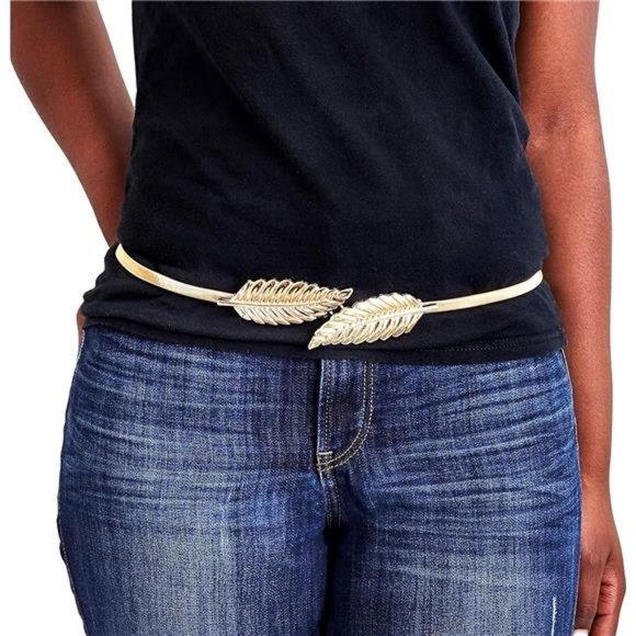 Womens Fashion Belts Fancy Ladies Adjustable Stretch Design Silver Gold Set of 4 - Picture 4 of 10